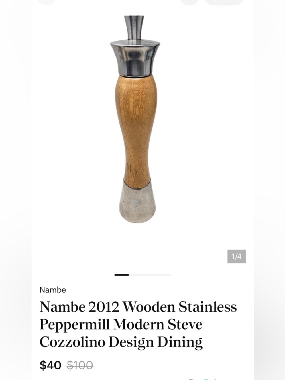 Nambé Peppermill, wooden Shaft, High Quality. 2012 Vintage. - Picture 11 of 13